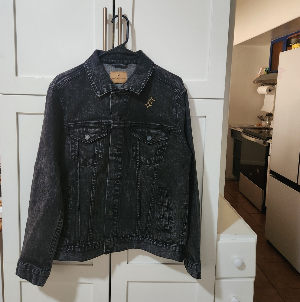 Threadfast apparel denim jacket anime embroidered SzM